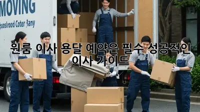 원룸 이사, 용달 예약은 필수! 성공적인 이사 가이드