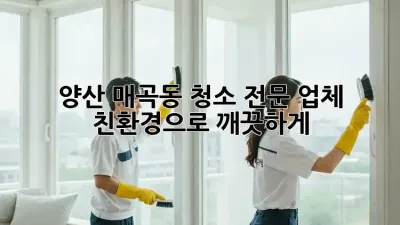 양산 매곡동 청소 전문 업체 ✨ 친환경으로 깨끗하게!
